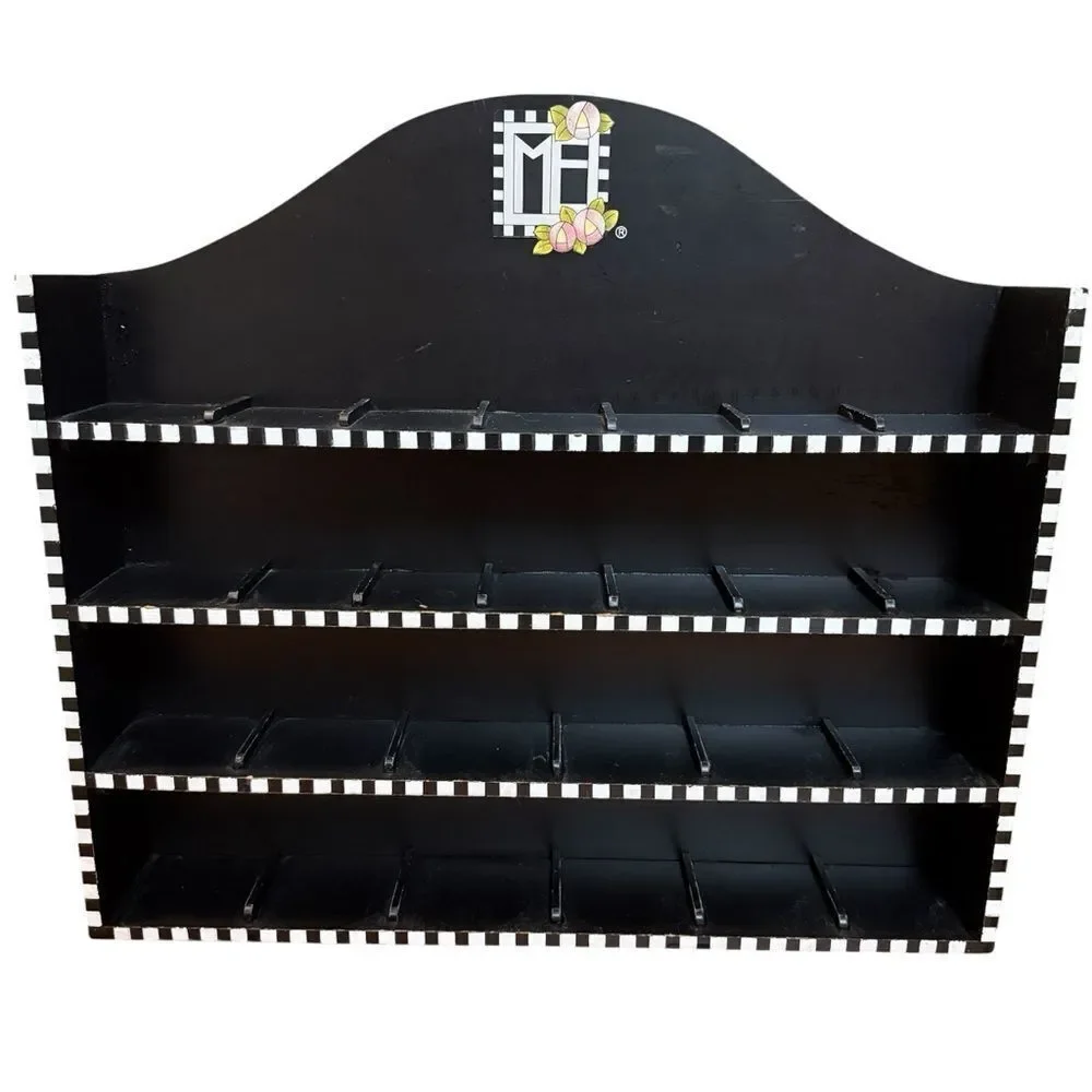 Vintage Rare Mary Engelbreit Wood Black Store Display Shelf For ABC Letters